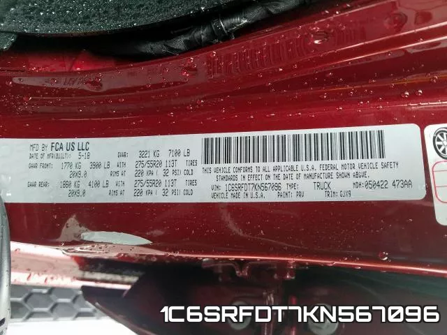 1C6SRFDT7KN567096 фото 2