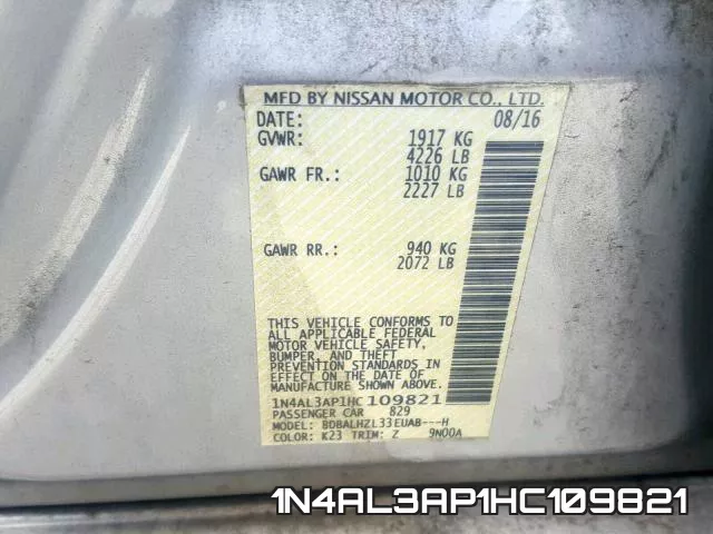 1N4AL3AP1HC109821 фото 2