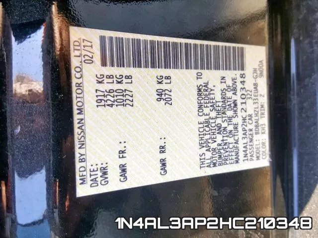 1N4AL3AP2HC210348 фото 2