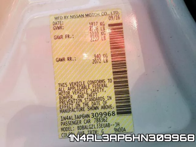1N4AL3AP6HN309968 фото 2