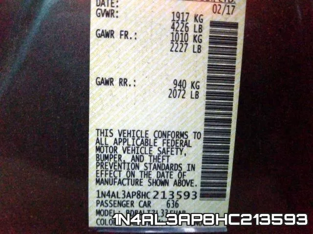 1N4AL3AP8HC213593 фото 2