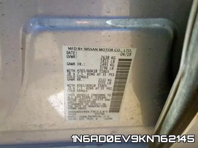 1N6AD0EV9KN762145 фото 2