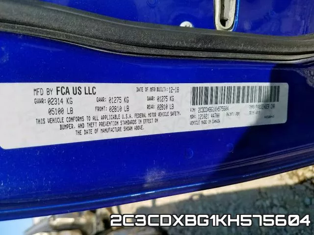 2C3CDXBG1KH575604 фото 2