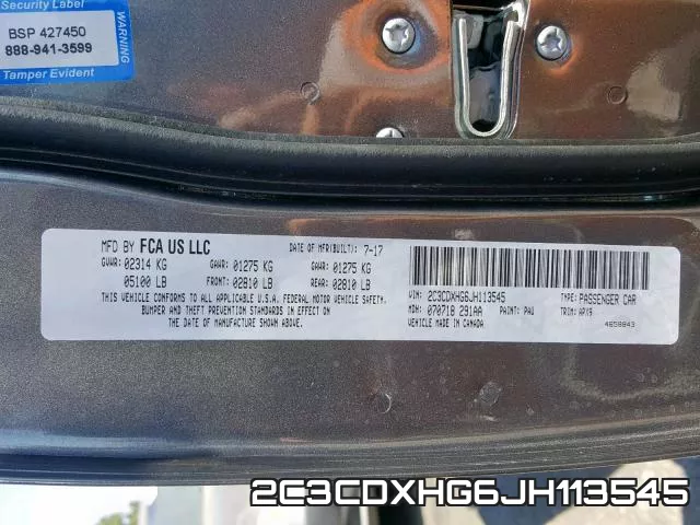 2C3CDXHG6JH113545 фото 2