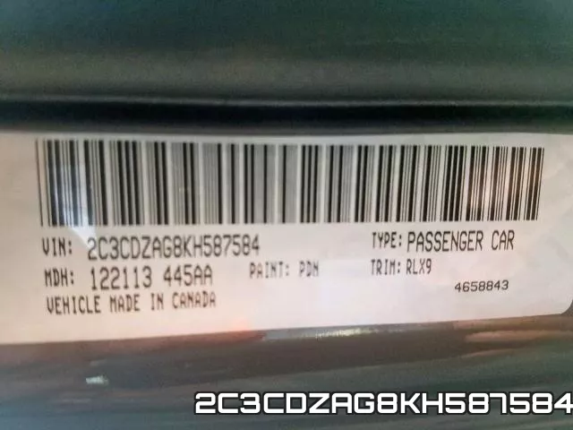 2C3CDZAG8KH587584 фото 2