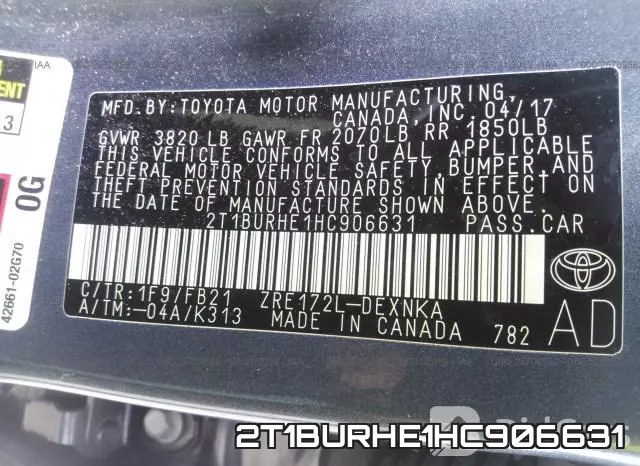2T1BURHE1HC906631 фото 10