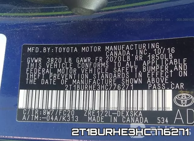 2T1BURHE3HC776271 фото 9