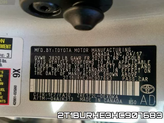2T1BURHE3HC907683 фото 2