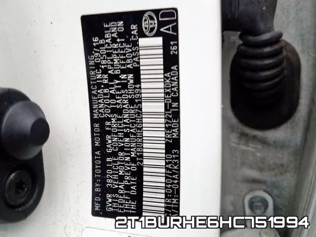 2T1BURHE6HC751994 фото 2