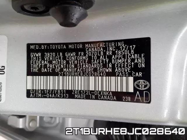 2T1BURHE8JC028640 фото 2