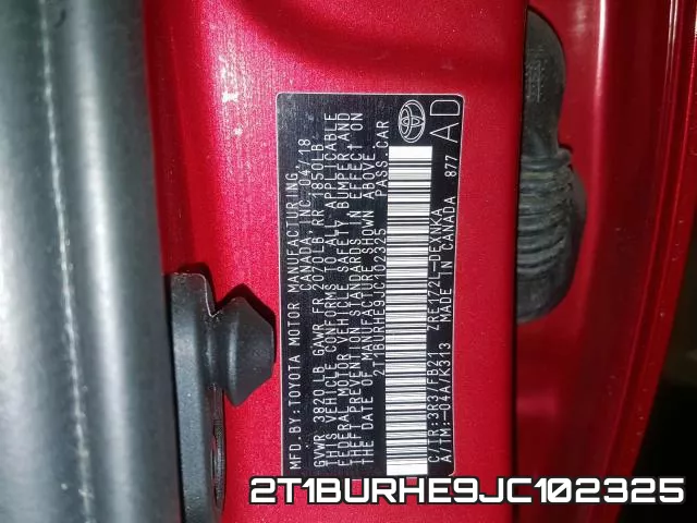2T1BURHE9JC102325 фото 2