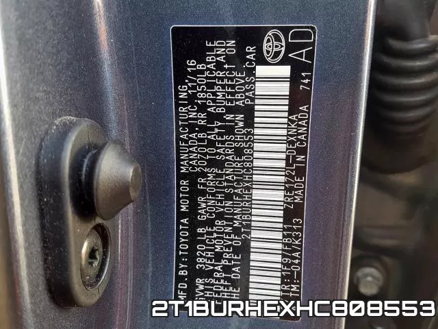 2T1BURHEXHC808553 фото 2