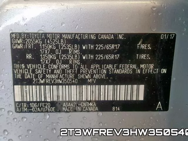 2T3WFREV3HW350540 фото 2