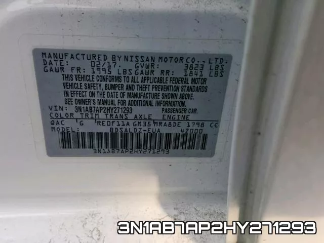 3N1AB7AP2HY271293 фото 2