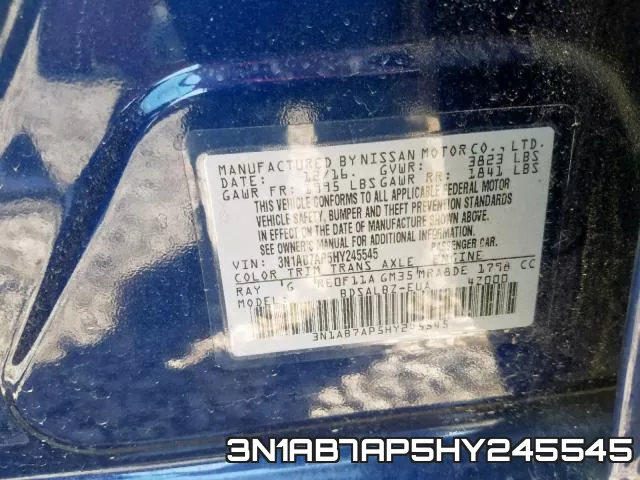 3N1AB7AP5HY245545 фото 2