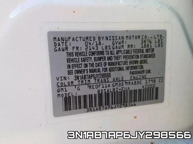 3N1AB7AP6JY298566 фото 2