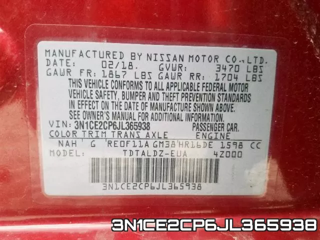 3N1CE2CP6JL365938 фото 2