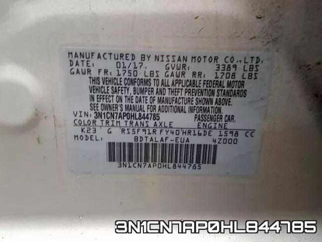 3N1CN7AP0HL844785 фото 2