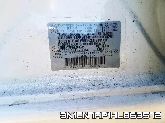 3N1CN7AP1HL863572 фото 2