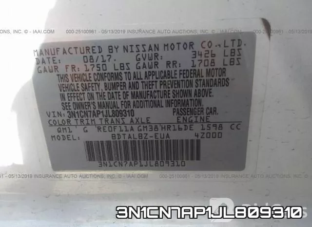 3N1CN7AP1JL809310 фото 9
