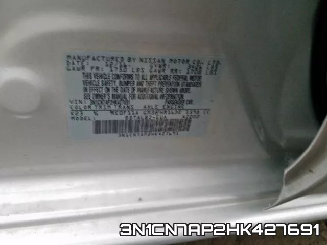 3N1CN7AP2HK427691 фото 2