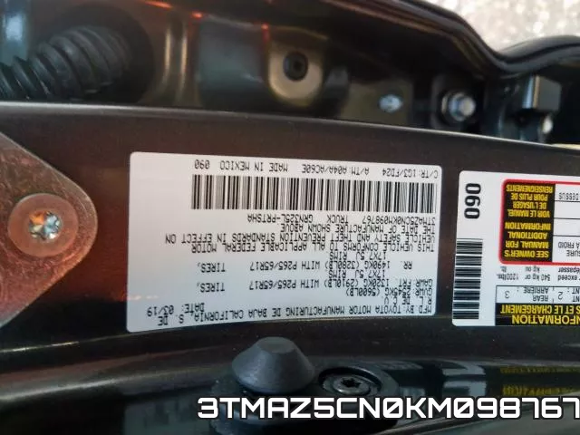 3TMAZ5CN0KM098767 фото 2
