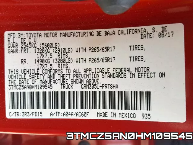 3TMCZ5AN0HM109545 фото 2