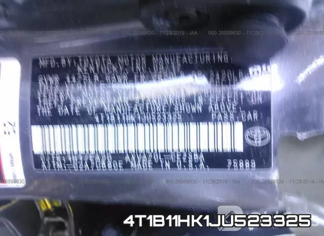 4T1B11HK1JU523325 фото 10