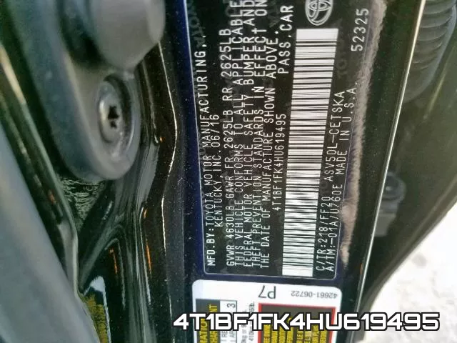 4T1BF1FK4HU619495 фото 2