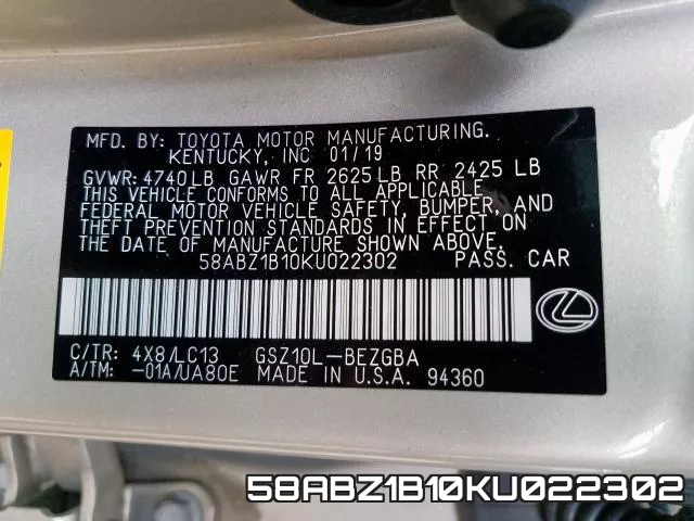 58ABZ1B10KU022302 фото 2