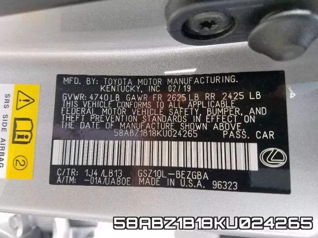 58ABZ1B18KU024265 фото 2