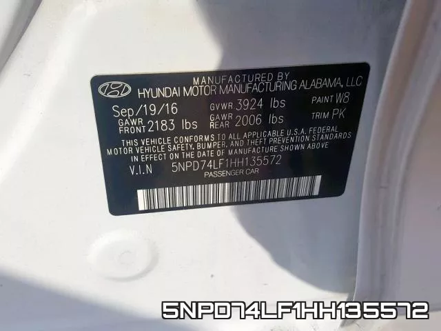 5NPD74LF1HH135572 фото 2