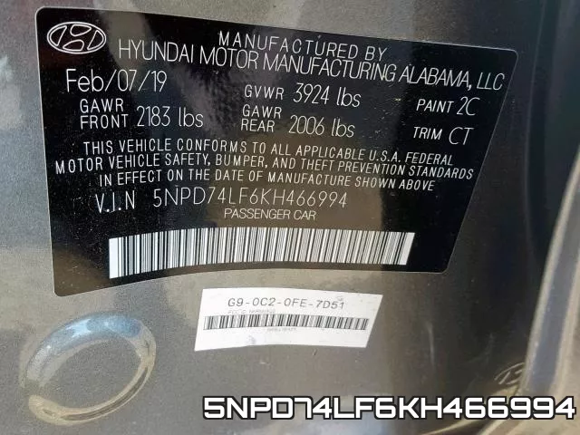 5NPD74LF6KH466994 фото 2