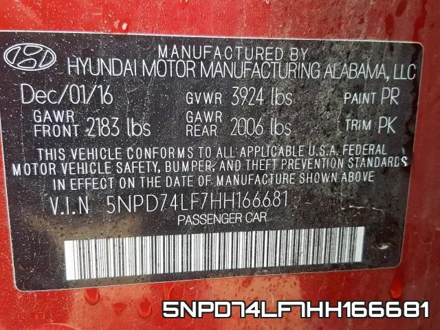 5NPD74LF7HH166681 фото 2