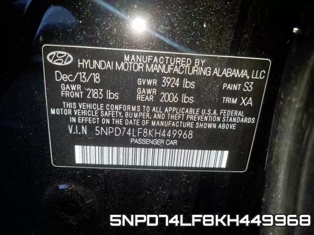 5NPD74LF8KH449968 фото 2