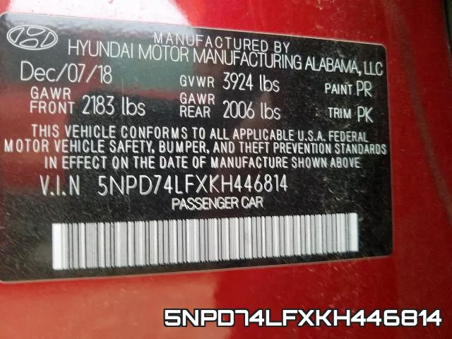 5NPD74LFXKH446814 фото 2