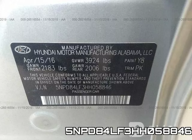 5NPD84LF3HH058846 фото 8