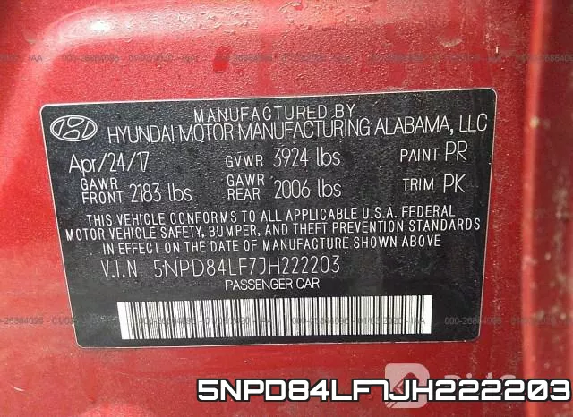 5NPD84LF7JH222203 фото 10