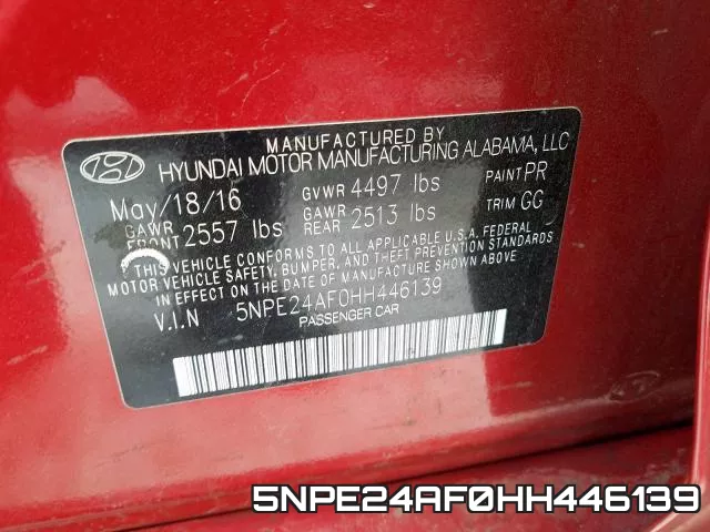 5NPE24AF0HH446139 фото 2