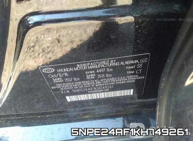 5NPE24AF1KH749261 фото 10