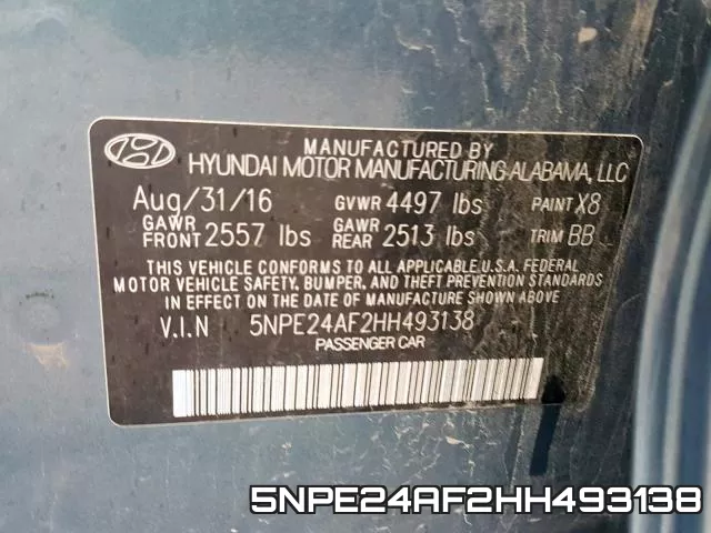 5NPE24AF2HH493138 фото 2