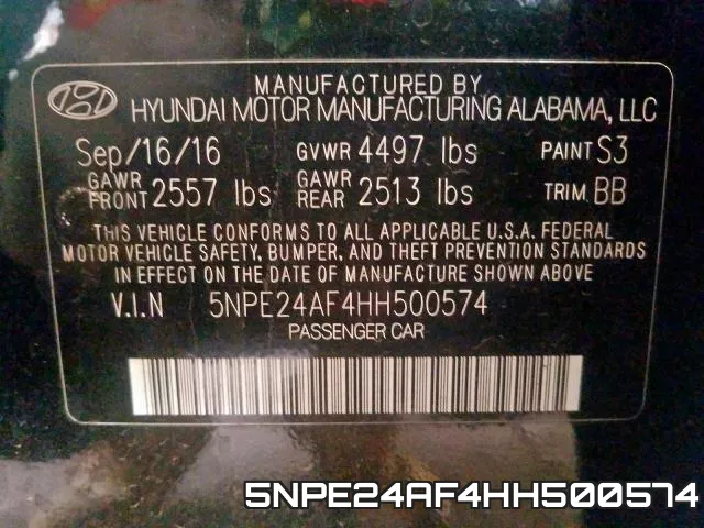 5NPE24AF4HH500574 фото 2