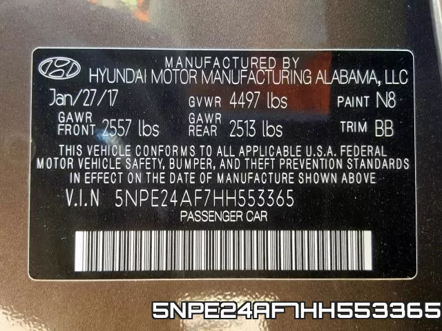 5NPE24AF7HH553365 фото 2