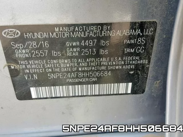 5NPE24AF8HH506684 фото 2