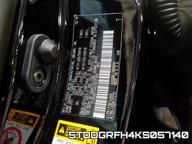 5TDDGRFH4KS057140 фото 2