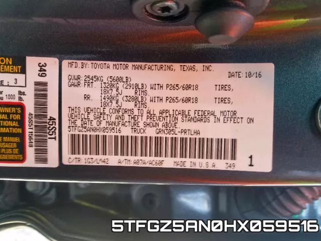 5TFGZ5AN0HX059516 фото 2