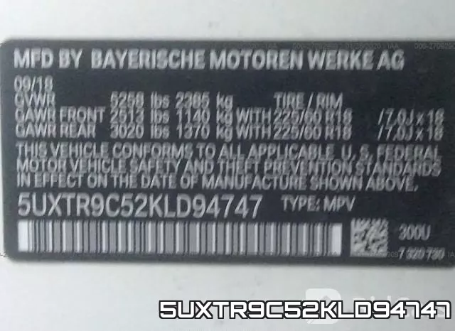 5UXTR9C52KLD94747 фото 10