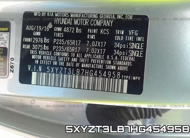 5XYZT3LB7HG454958 фото 10