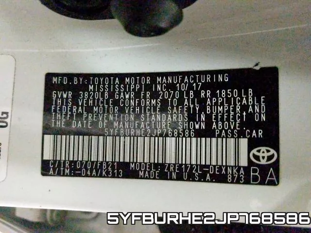 5YFBURHE2JP768586 фото 2