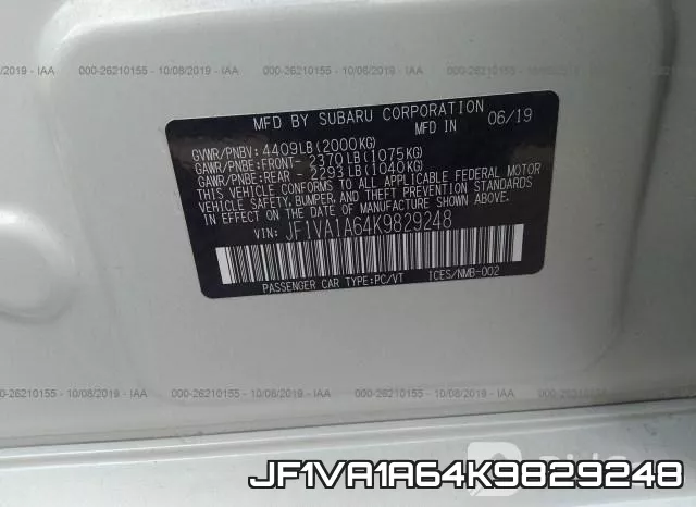 JF1VA1A64K9829248 фото 10